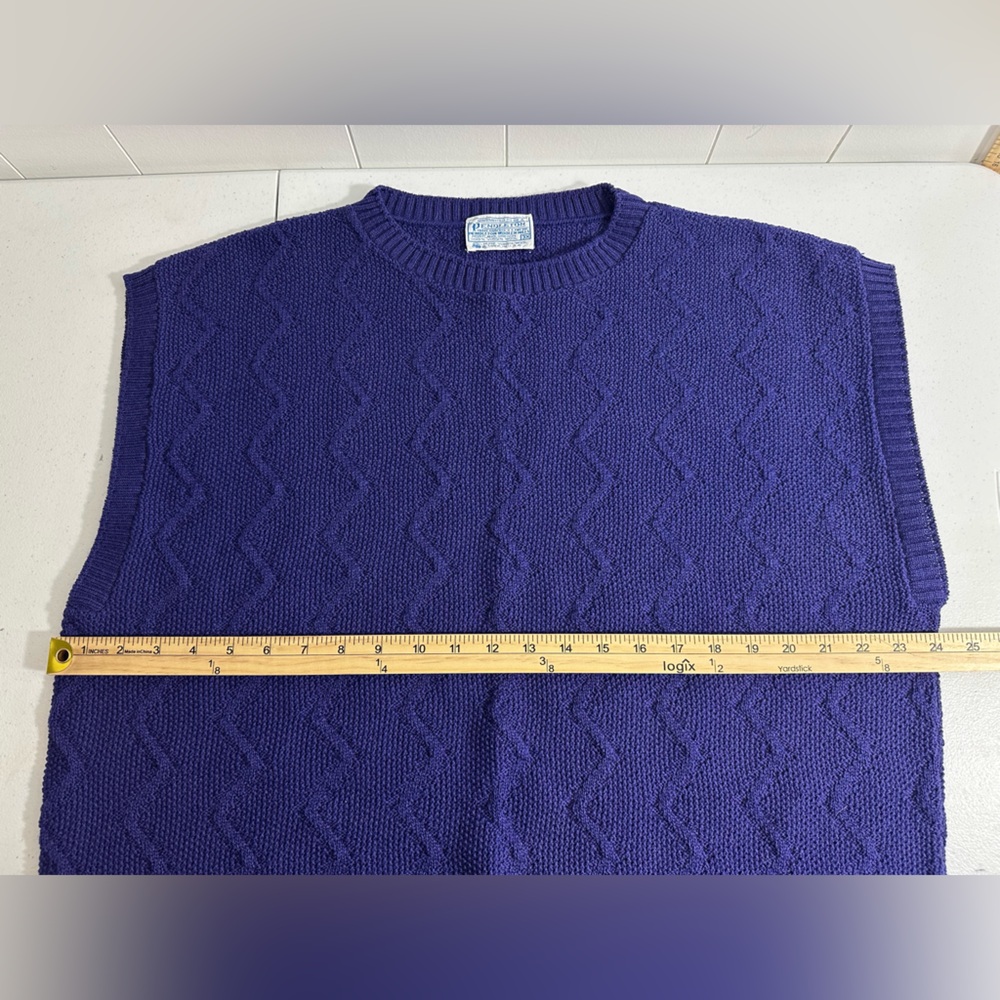 Vintage Pendleton Sz 3X Virgin Wool Sweater Vest Womens Pullover Purple - Picture 5 of 6